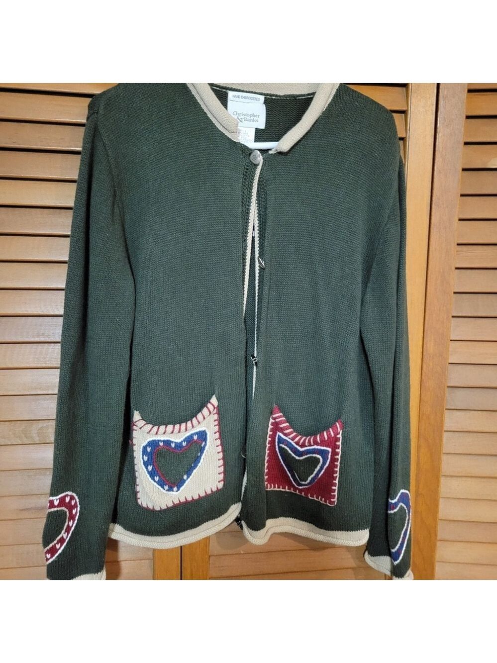 Christopher & Banks Christmas Sweater Cardigan Womens L - Picture 3 of 8